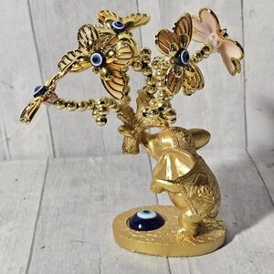 Mini Turkish Blue Evil Eye Tree With Lucky Elephant